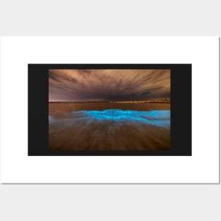 Bioluminescent plankton at Aberavon, Wales Posters and Art